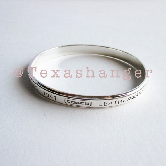 Coach Signature Sterling Silver Bangle Bracelet - Picture 3 of 8